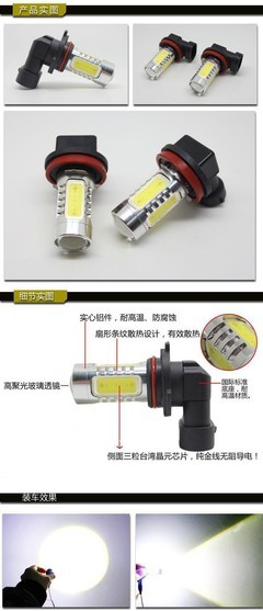 探秘厂家直销汽车LED改装前雾灯 11W大功率H7芯片点亮安全之路